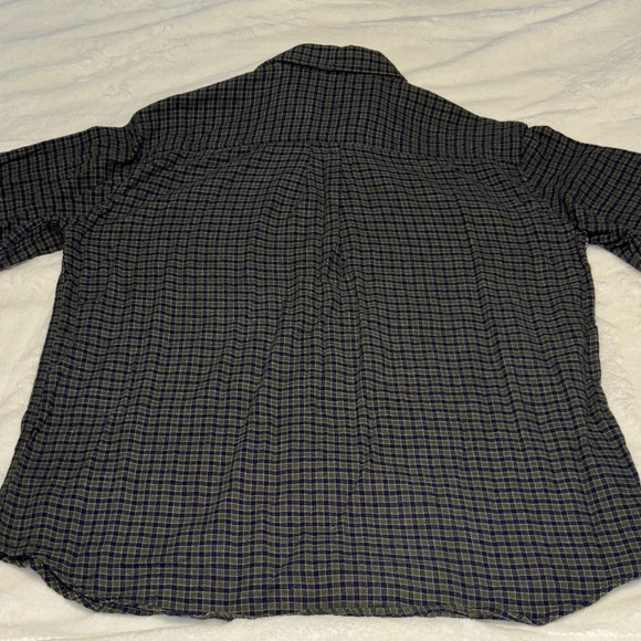 George Men's Casual flannel Plaid Shirt - Black and Green - Picture 6 of 6